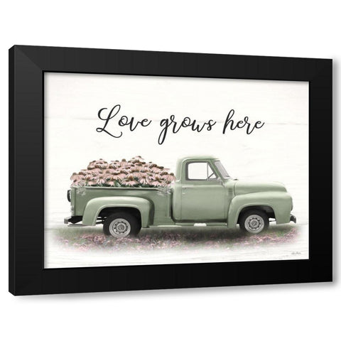Sage Blush Truck Black Modern Wood Framed Art Print with Double Matting by Deiter, Lori