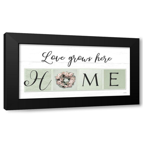 Love Grows Here Black Modern Wood Framed Art Print by Deiter, Lori