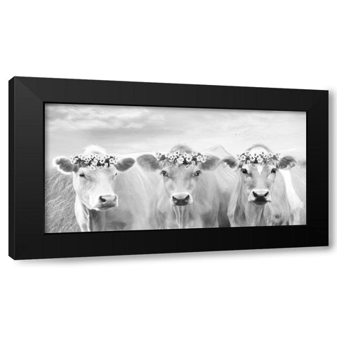 The Flower Girls Black Modern Wood Framed Art Print by Deiter, Lori