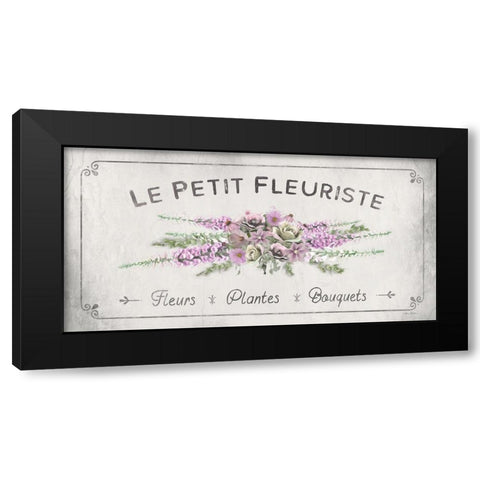 Fleurs And Plantes Pink I Black Modern Wood Framed Art Print with Double Matting by Deiter, Lori