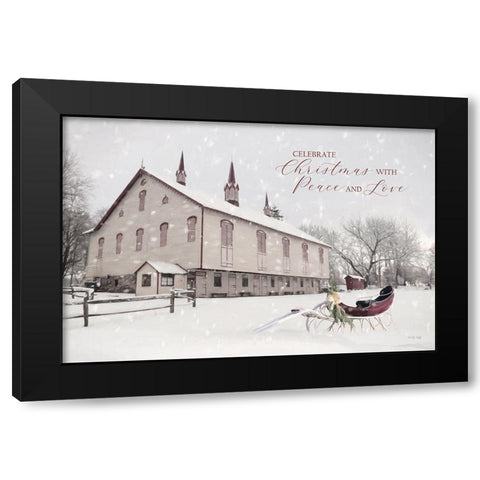 Peace and Love Black Modern Wood Framed Art Print by Deiter, Lori