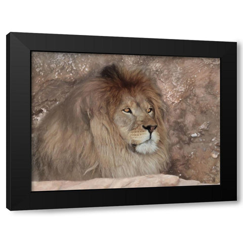 Leo the Lion Black Modern Wood Framed Art Print with Double Matting by Deiter, Lori