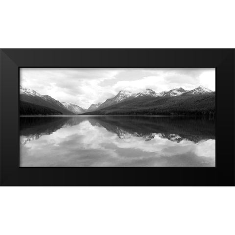 Bowman Lake Reflections    Black Modern Wood Framed Art Print by Deiter, Lori