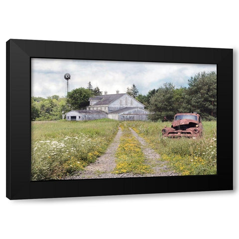 Grand Old Barn Black Modern Wood Framed Art Print with Double Matting by Deiter, Lori