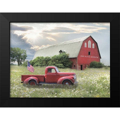 God Bless America    Black Modern Wood Framed Art Print by Deiter, Lori