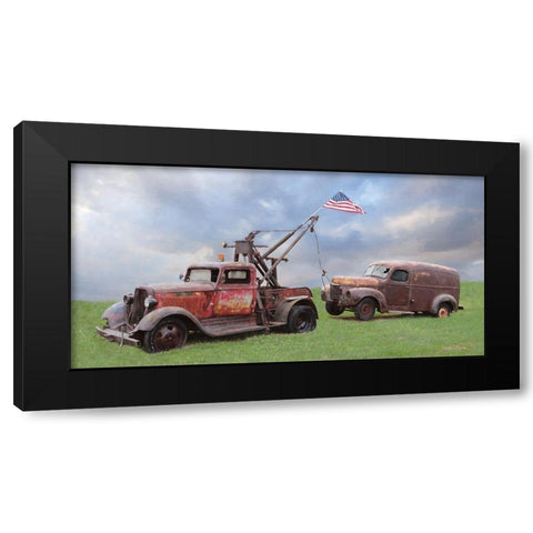 Two Truck Rescue Black Modern Wood Framed Art Print with Double Matting by Deiter, Lori
