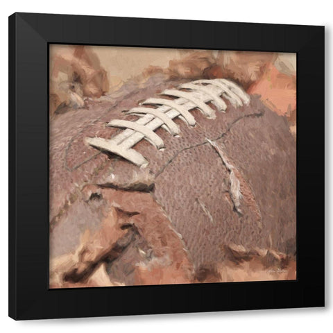 Football Season Black Modern Wood Framed Art Print with Double Matting by Deiter, Lori