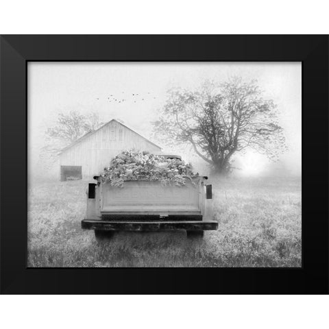 Foggy Morning Sunrise Black Modern Wood Framed Art Print by Deiter, Lori
