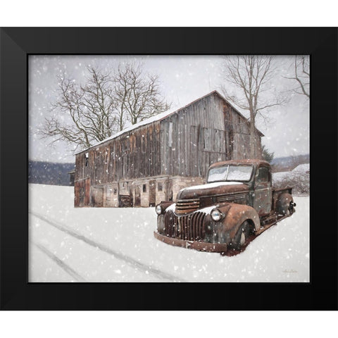 Rustic Winter Charm Black Modern Wood Framed Art Print by Deiter, Lori