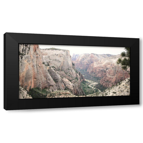 Zion from Above Black Modern Wood Framed Art Print with Double Matting by Deiter, Lori