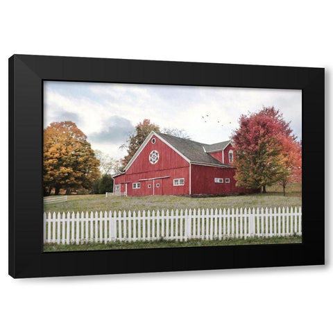 Fall Barn Black Modern Wood Framed Art Print by Deiter, Lori