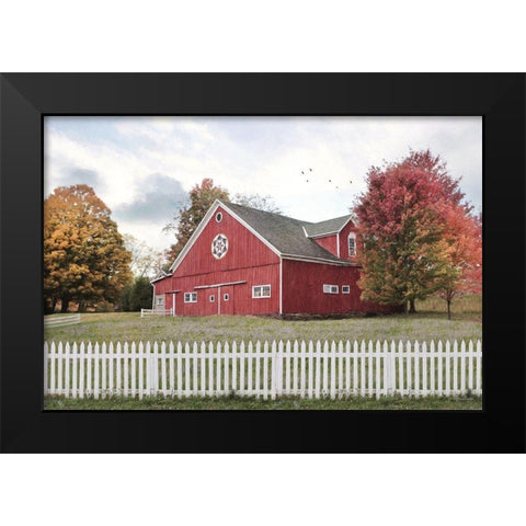 Fall Barn Black Modern Wood Framed Art Print by Deiter, Lori