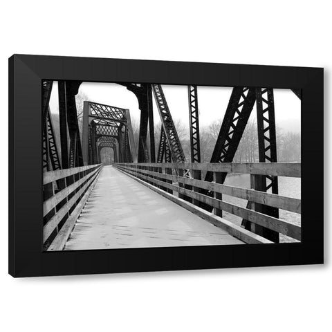 Old Railroad Bridge Black Modern Wood Framed Art Print with Double Matting by Deiter, Lori