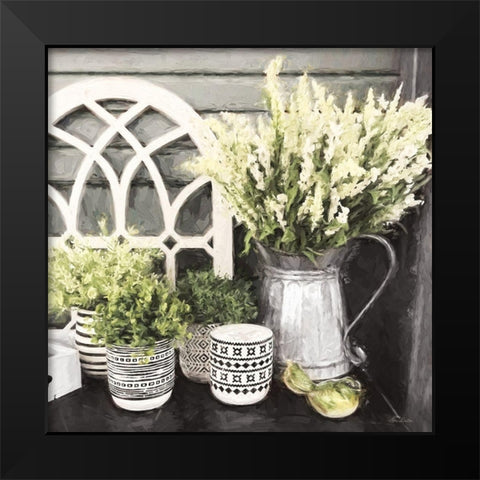 Black and Green Still Life Black Modern Wood Framed Art Print by Deiter, Lori