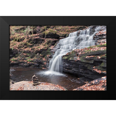 Peaceful Day at Mohican Falls Black Modern Wood Framed Art Print by Deiter, Lori