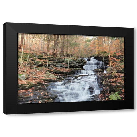 Waterfall Steps at Pigeon Run Black Modern Wood Framed Art Print with Double Matting by Deiter, Lori