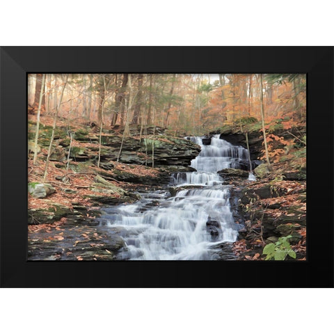 Waterfall Steps at Pigeon Run Black Modern Wood Framed Art Print by Deiter, Lori