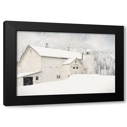 Snowy Mountain Farm Black Modern Wood Framed Art Print by Deiter, Lori
