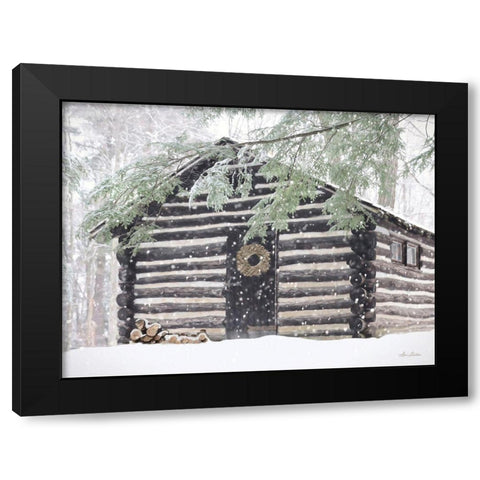 Rustic Cabin Christmas Black Modern Wood Framed Art Print by Deiter, Lori