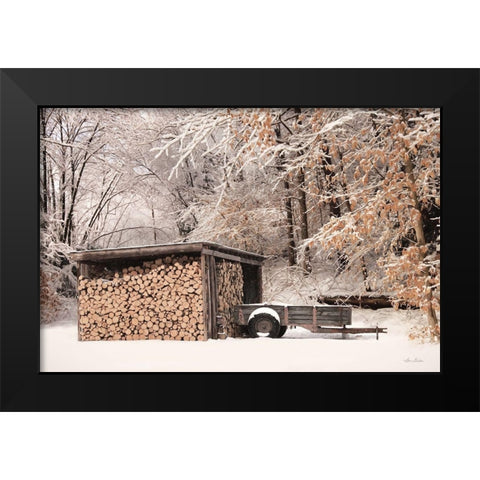 Firewood Shed    Black Modern Wood Framed Art Print by Deiter, Lori