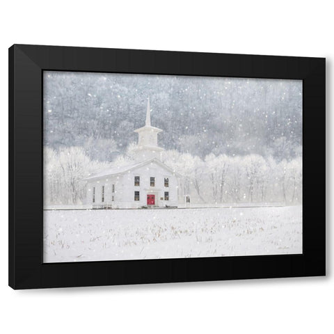 Bradford County Church Black Modern Wood Framed Art Print with Double Matting by Deiter, Lori