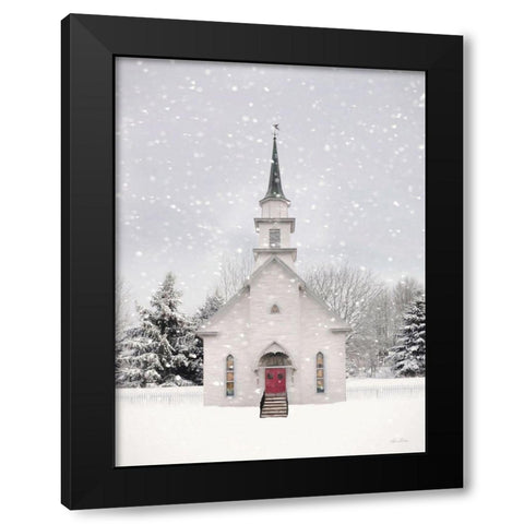 Vermont Church Black Modern Wood Framed Art Print with Double Matting by Deiter, Lori