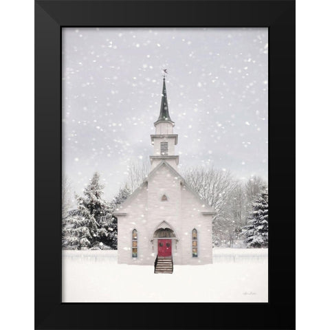 Vermont Church Black Modern Wood Framed Art Print by Deiter, Lori