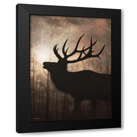 Elk Sunrise II Black Modern Wood Framed Art Print with Double Matting by Deiter, Lori