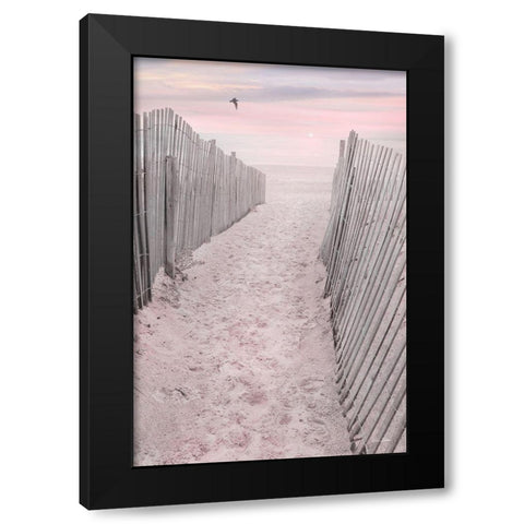 Pink Beach Sunrise Black Modern Wood Framed Art Print with Double Matting by Deiter, Lori