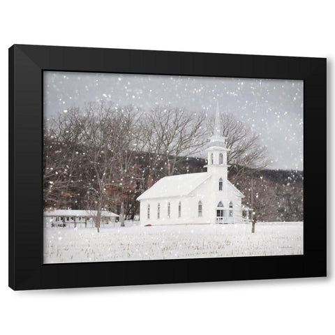 Weishample Church in Winter Black Modern Wood Framed Art Print with Double Matting by Deiter, Lori