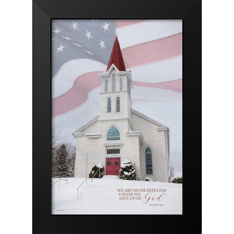 We Are Never Defeated Black Modern Wood Framed Art Print by Deiter, Lori