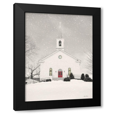 Hilltop Church Black Modern Wood Framed Art Print with Double Matting by Deiter, Lori