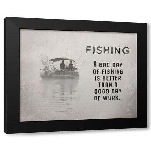 Fishing is Better Black Modern Wood Framed Art Print with Double Matting by Deiter, Lori