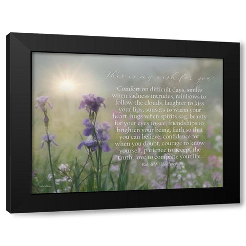 My Wish for You - Floral Black Modern Wood Framed Art Print by Deiter, Lori