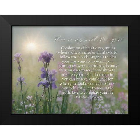 My Wish for You - Floral Black Modern Wood Framed Art Print by Deiter, Lori