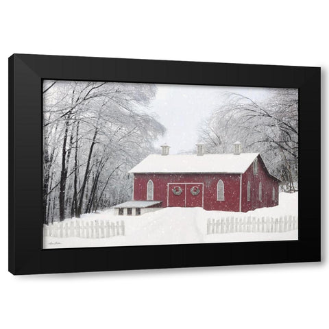 Barn of Hearts Black Modern Wood Framed Art Print with Double Matting by Deiter, Lori