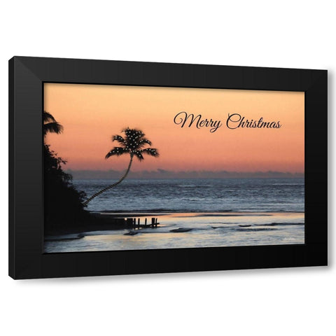 Palm Tree Christmas Black Modern Wood Framed Art Print by Deiter, Lori
