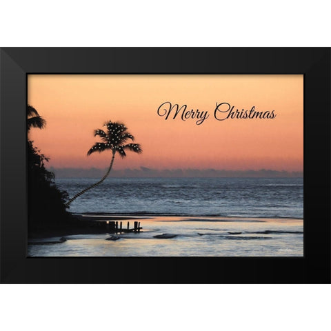 Palm Tree Christmas Black Modern Wood Framed Art Print by Deiter, Lori