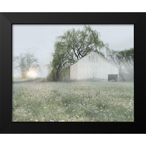 Green Country Morning Black Modern Wood Framed Art Print by Deiter, Lori