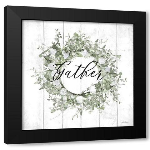 Gather Wreath Black Modern Wood Framed Art Print with Double Matting by Deiter, Lori