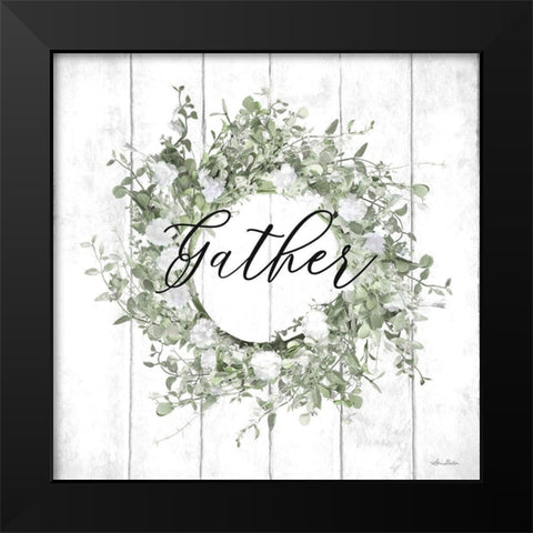 Gather Wreath Black Modern Wood Framed Art Print by Deiter, Lori
