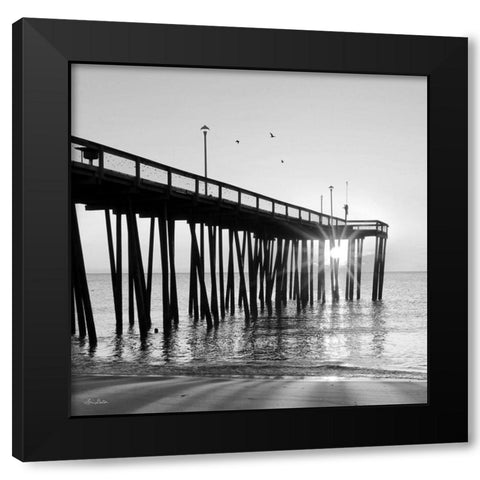 Sunrise at the Pier I Black Modern Wood Framed Art Print by Deiter, Lori