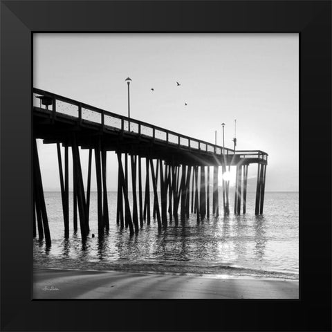 Sunrise at the Pier I Black Modern Wood Framed Art Print by Deiter, Lori