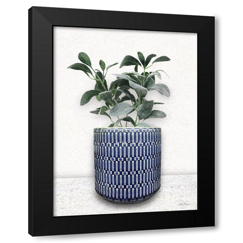 Cool Blue Black Modern Wood Framed Art Print by Deiter, Lori