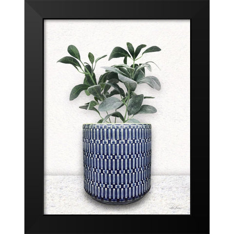 Cool Blue Black Modern Wood Framed Art Print by Deiter, Lori