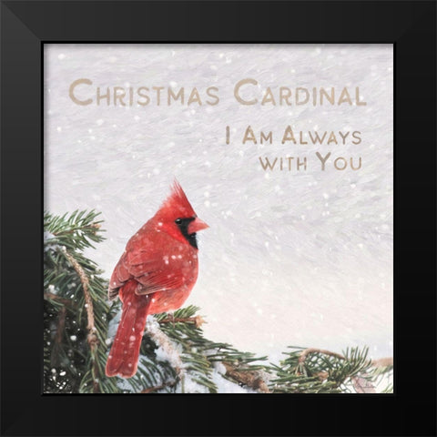 Christmas Cardinal Black Modern Wood Framed Art Print by Deiter, Lori