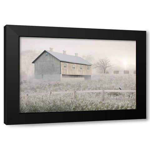 Dewy Country Morning Black Modern Wood Framed Art Print by Deiter, Lori