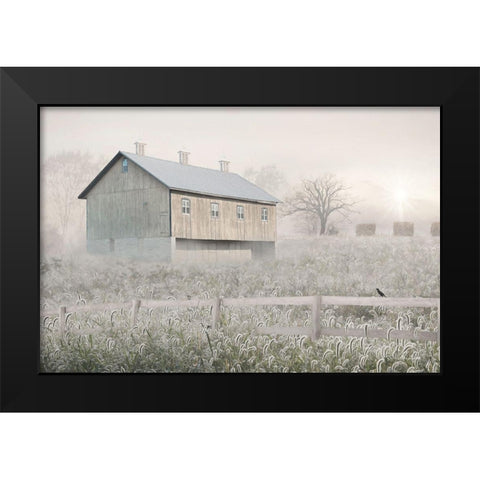 Dewy Country Morning Black Modern Wood Framed Art Print by Deiter, Lori