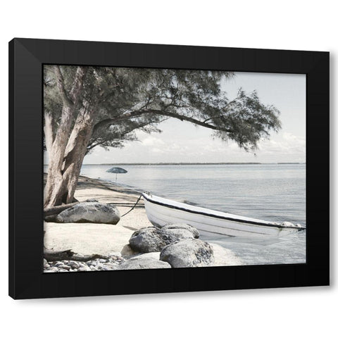 Coastal Blues Black Modern Wood Framed Art Print with Double Matting by Deiter, Lori