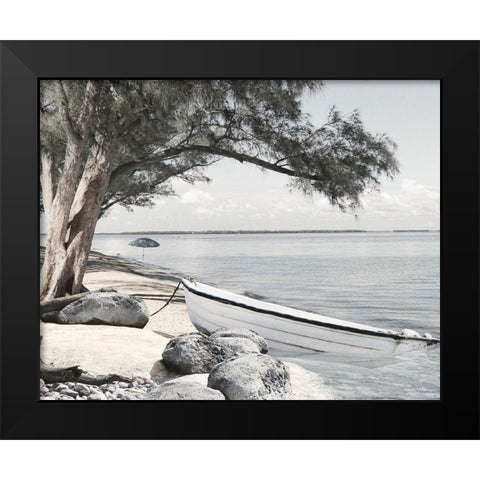 Coastal Blues Black Modern Wood Framed Art Print by Deiter, Lori